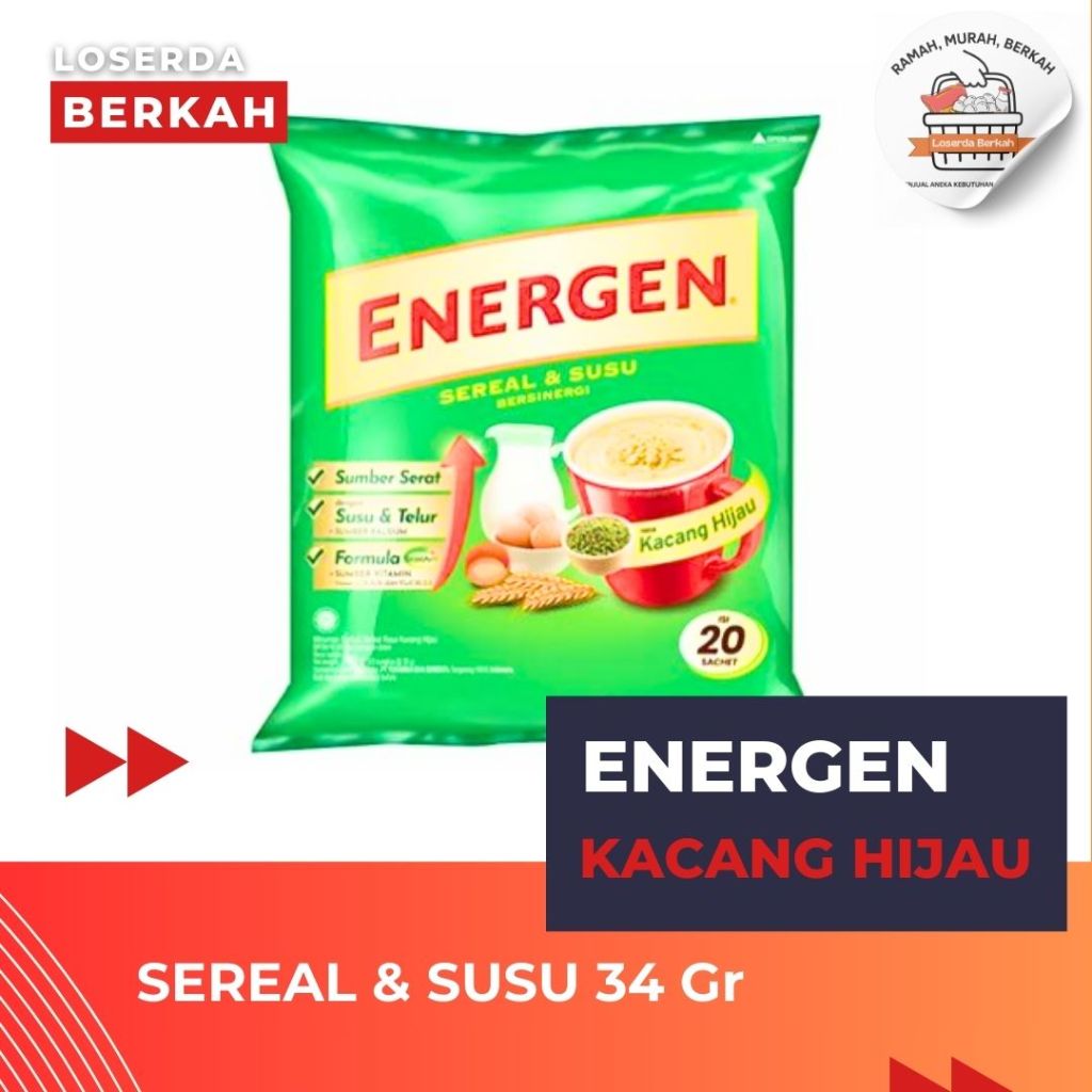 

Energen Sereal Kacang Hijau 34 Gram | Isi 10 Sachet