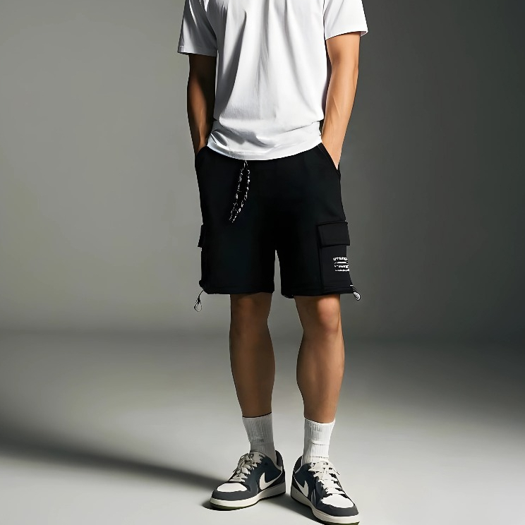 Whyme Celana Pendek Cargo Streetwear Katun Fleece