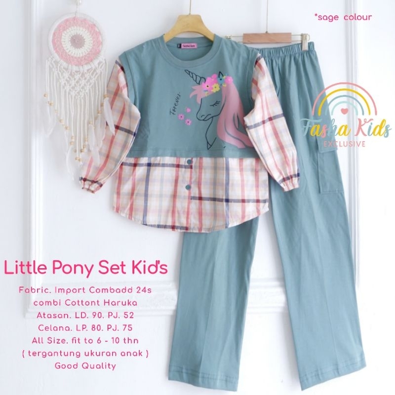 NEW Little Pony Set Kids Setelan Celana Anak Perempuan Terbaru Kekinian Setelan Import Combadd 24s A