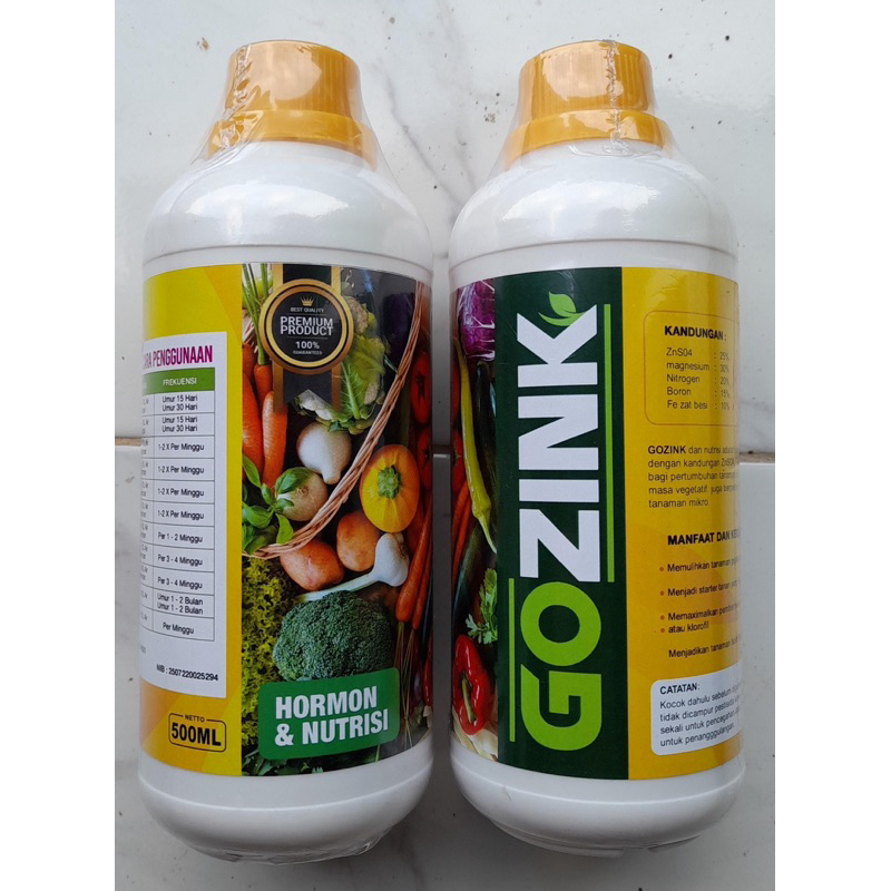 Pupuk GO-ZINC - 500ML Premium Zink Sulfate LAKSA Atasi Asam Asaman Padi ZNSO4 Penyubur Jagung Sayur 