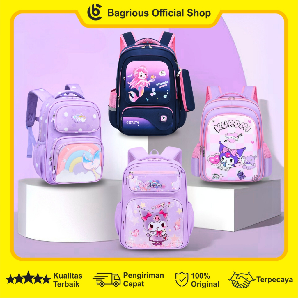 Tas Sekolah Anak Perempuan Tas Ransel Sekolah Wanita Import Tas Sekolah Cewek SD SMP SMA Tas Ransel 