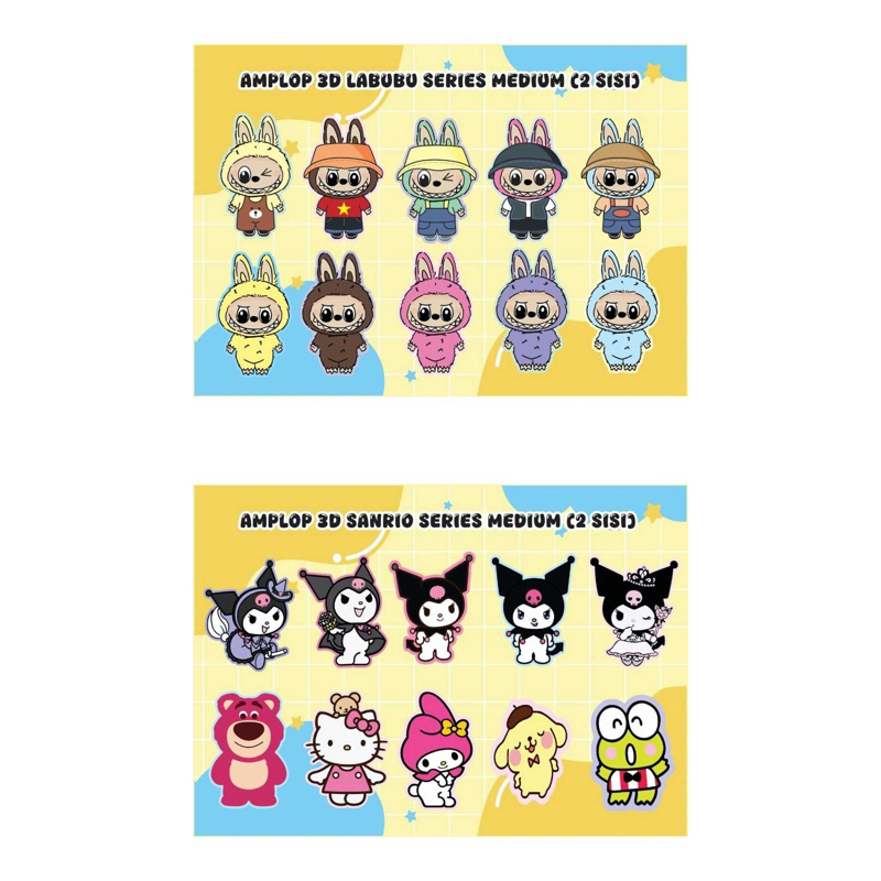 

amplop lucu karakter LABUBU dan Sanrio