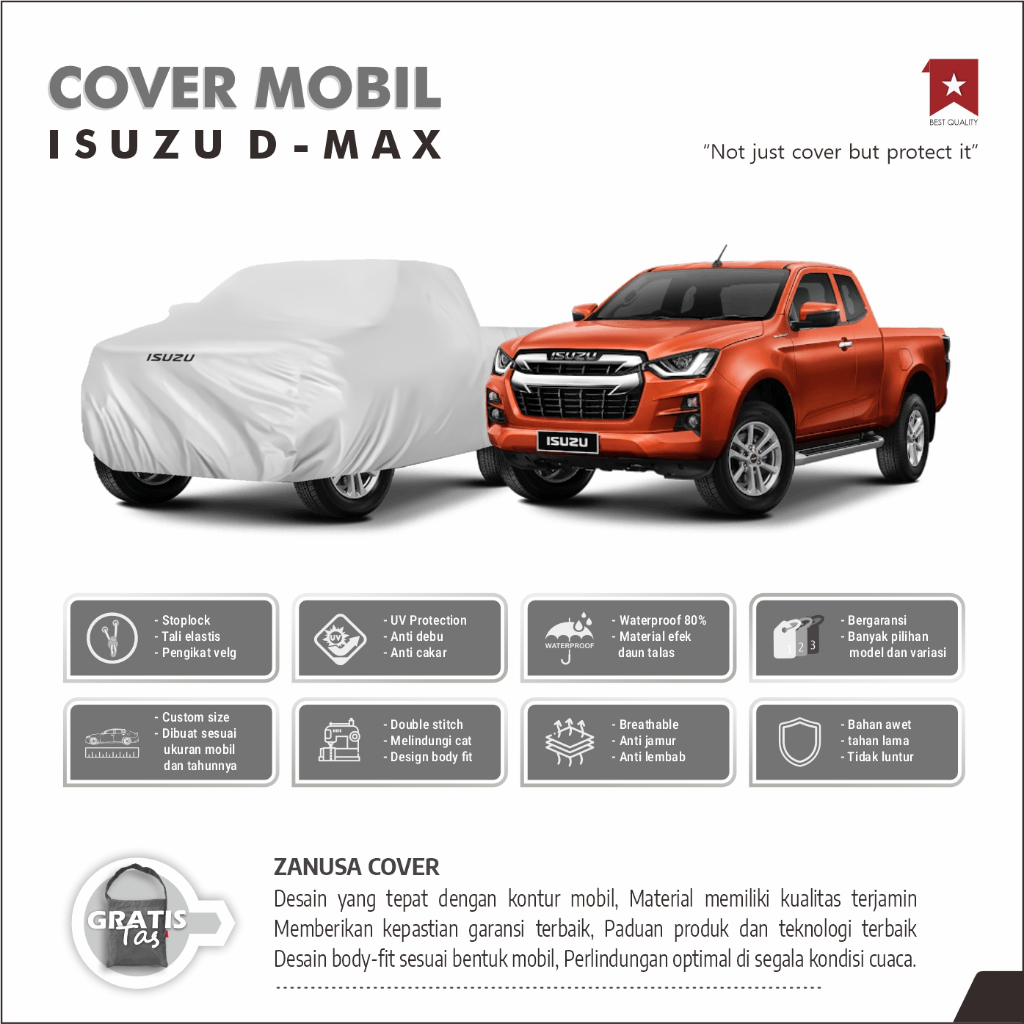 BODY COVER MOBIL ISUZU DMAX, SARUNG MOBIL ISUZU DMAX, SELIMUT  MOBIL ISUZU DMAX