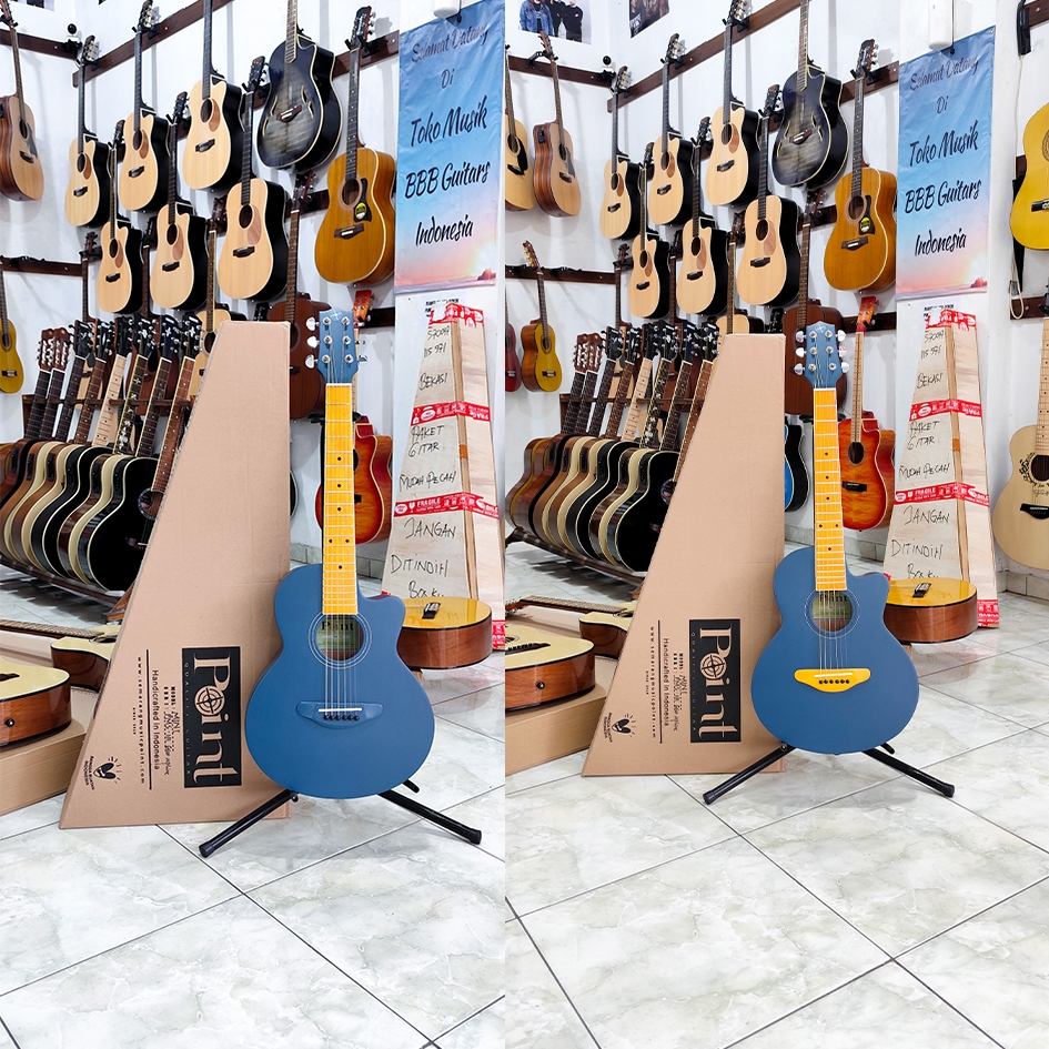 GITAR ORIGINAL Gitar Junior mini 3/4 akustik dan akustik elektrik Original Point PMS-101 Warna Biru