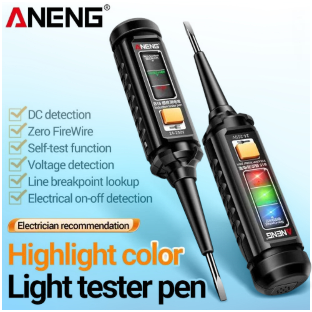 ANENG Tespen Listrik Cek Kabel Putus ac dc Multifungsi Cek Kabel Putus AC Voltage Sound Alarm B15