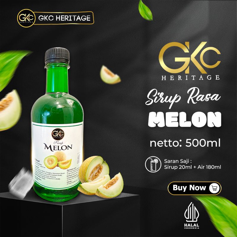 

GKC Heritage Sirup Bali - Sirup Cair Konsentrat Minuman Melon - HALAL - 500ml - Melon Syrup Botol