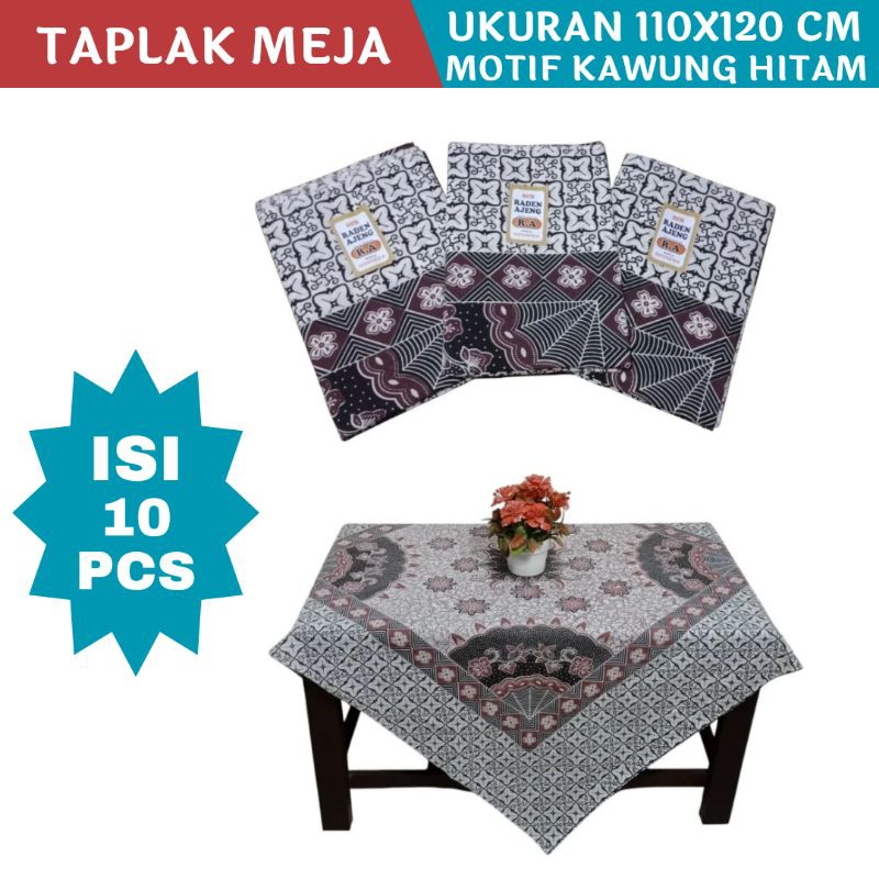 Taplak Meja Tamu Aesthetic Kain Batik Guru Sekolah Segiempat Ori Raden Ajeng isi 10pcs
