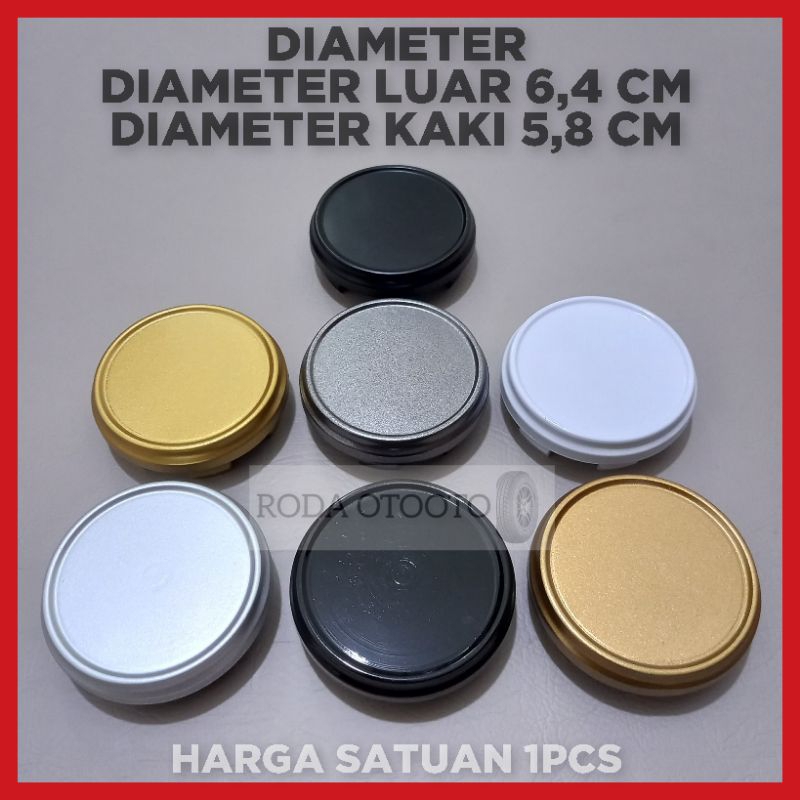 Dop velg racing mobil variasi polos diameter 6,4 cm