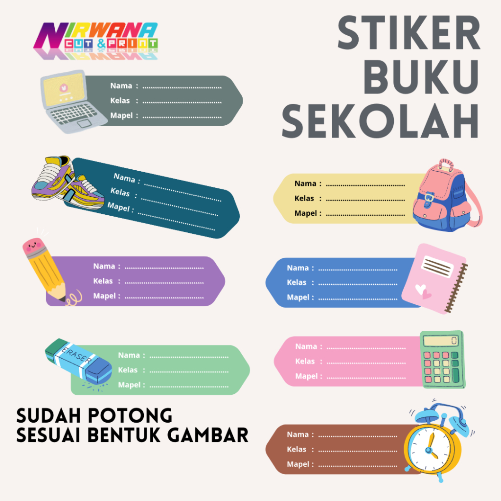 

Stiker Label Nama Buku Sekolah Mapel – Pilihan Desain Siap Pakai – Sudah Potong Sesuai Bentuk Gambar