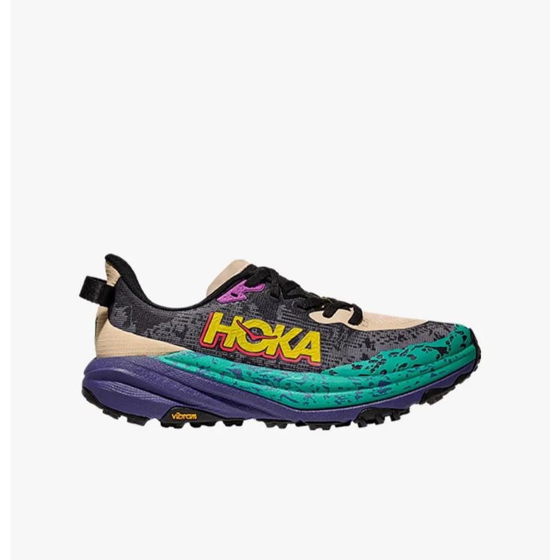 Hoka Speedgoat 6 Women's Trail Running Shoes - Oatmeal / Mountain Iris
