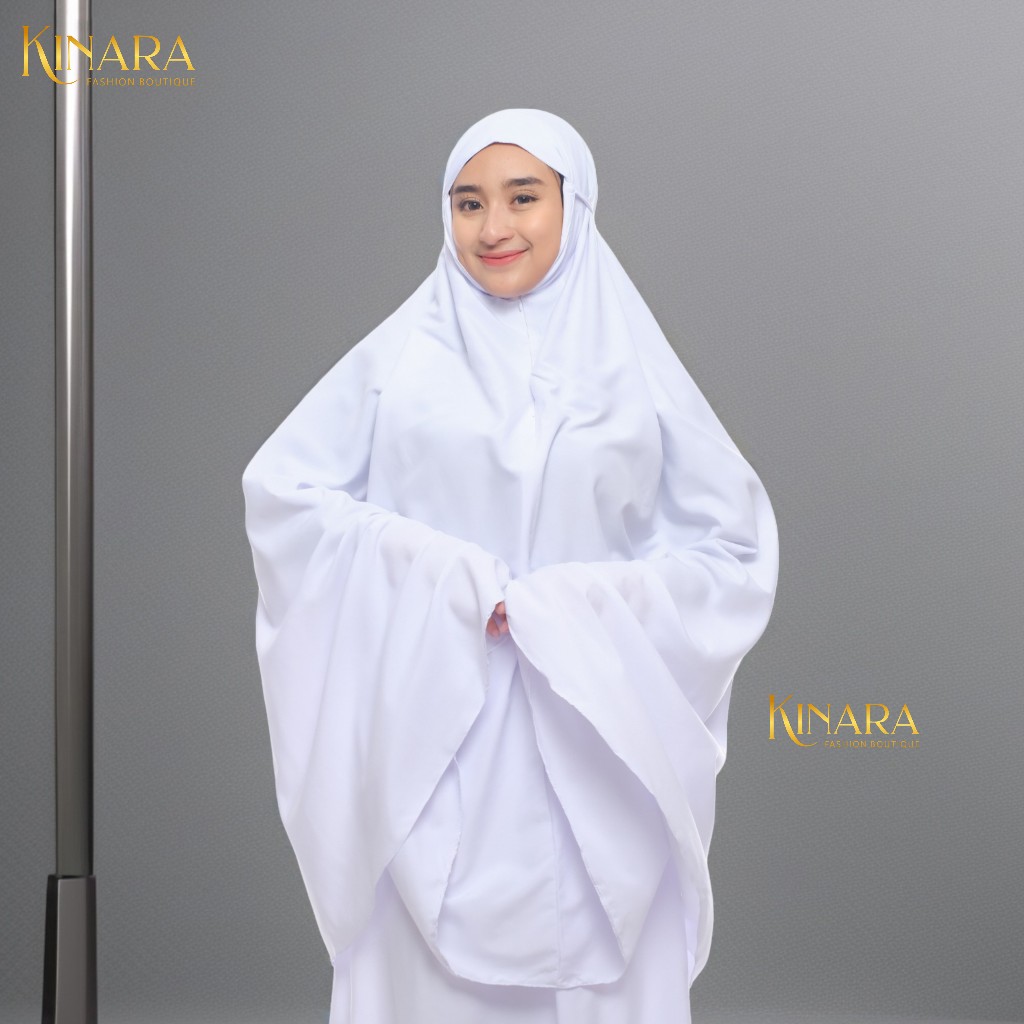MUKENA POLOS PUTIH KINARA PREMIUM KATUN