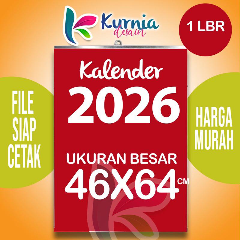 

Kalender 2026 Big Size 46x64 cm 1 Lbr Klepseng