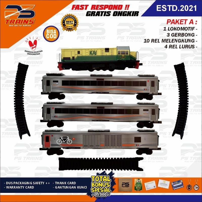 [ MESIN ] MAINAN KERETA API INDONESIA, CC201 VINTAGE STAILESS STELL EKSEKUTIF