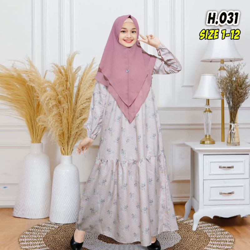 Gamis Al Khairan set hijab bahan katun viscose  jaguar premium
