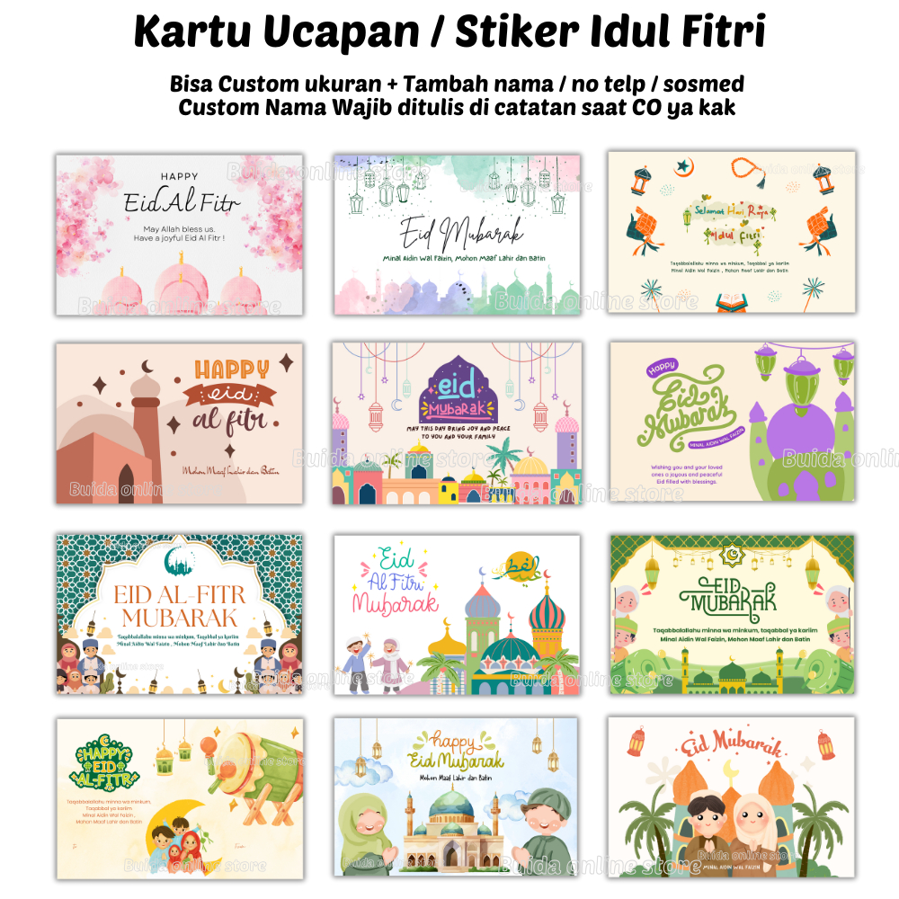 

Label Sticker stiker / Kartu Ucapan Eid Mubarak Eid Al-Fitr label Toples kemasan lebaran hari raya idul fitri Topper segel dus box dekorasi hampers packaging keranjang parcel paperbag goodiebag mika thinwall Tas Jar bisa custom tambah nama logo Aesthetic