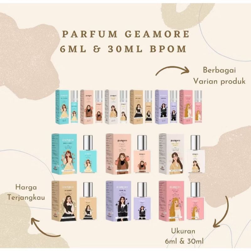 🩷SKN🩷 Geamoore Parfum Roll 6 ml Non Alkohol Tahan Lama Geamoore Inspired Perfume Pewangi badan Wewan
