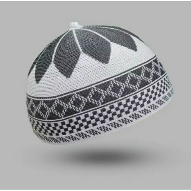 Peci Rajut Motif Rumin Original Premium Hand Made Kopiah Songkok Tebal Dewasa Muslim