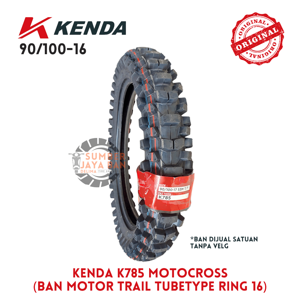 (bukan tubeless) Kenda K785 90/100-16 Millville II Ring 16 (Enam Belas) Ban Motor Cross Trail Motorc