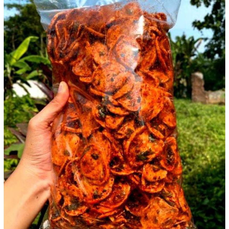 

Basreng Coin ekstra pedas daun jeruk bumbu medok 200gr