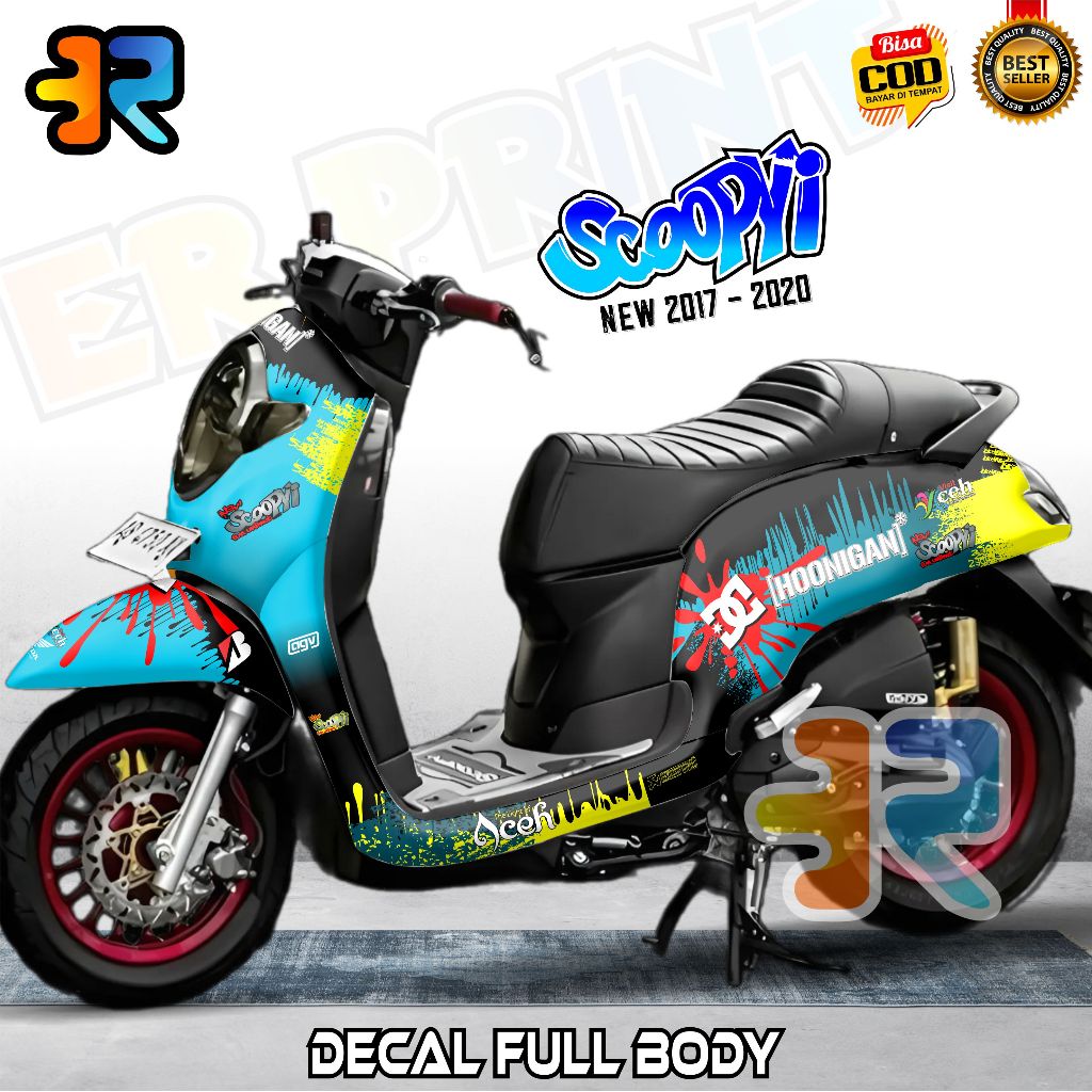 Decal Scoopy 2017 2020 Stiker Full Body Variasi Desain Hooniga Ken Block