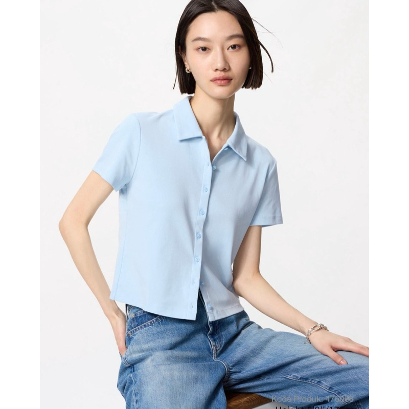 SALE‼️ UNIQLO KEMEJA WANITA POLO MINI LENGAN PENDEK