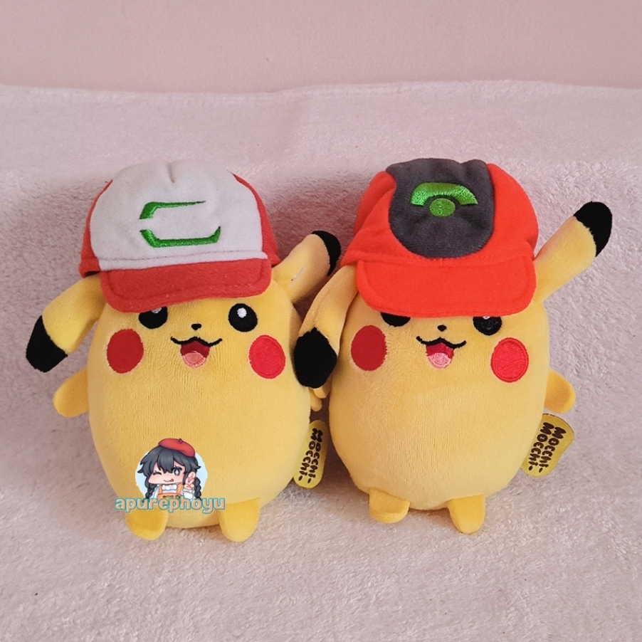 Boneka Pokemon Satoshi's Pikachu Ash's Pikachu Mocchi-Mocchi Pocket Monsters T-ARTS Mini Mellow Comb