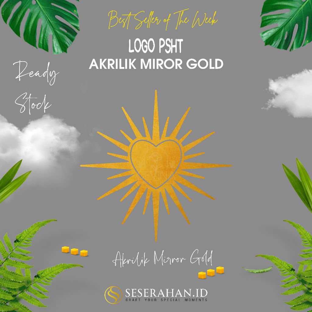 DEKORASI MAHAR LOGO LAMBANG  PSHT dari bahan Akrilik GOLD/ Silver