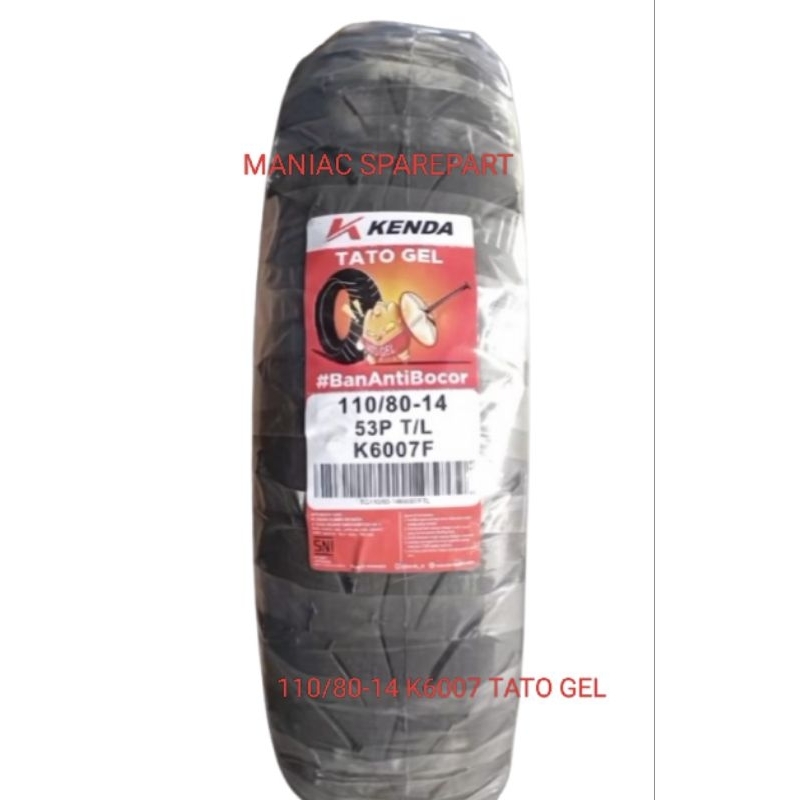 BAN LUAR MOTOR KENDA TATO GEL 110/80-14 140/70-14 K6007 KENDA ANTI BOCOR