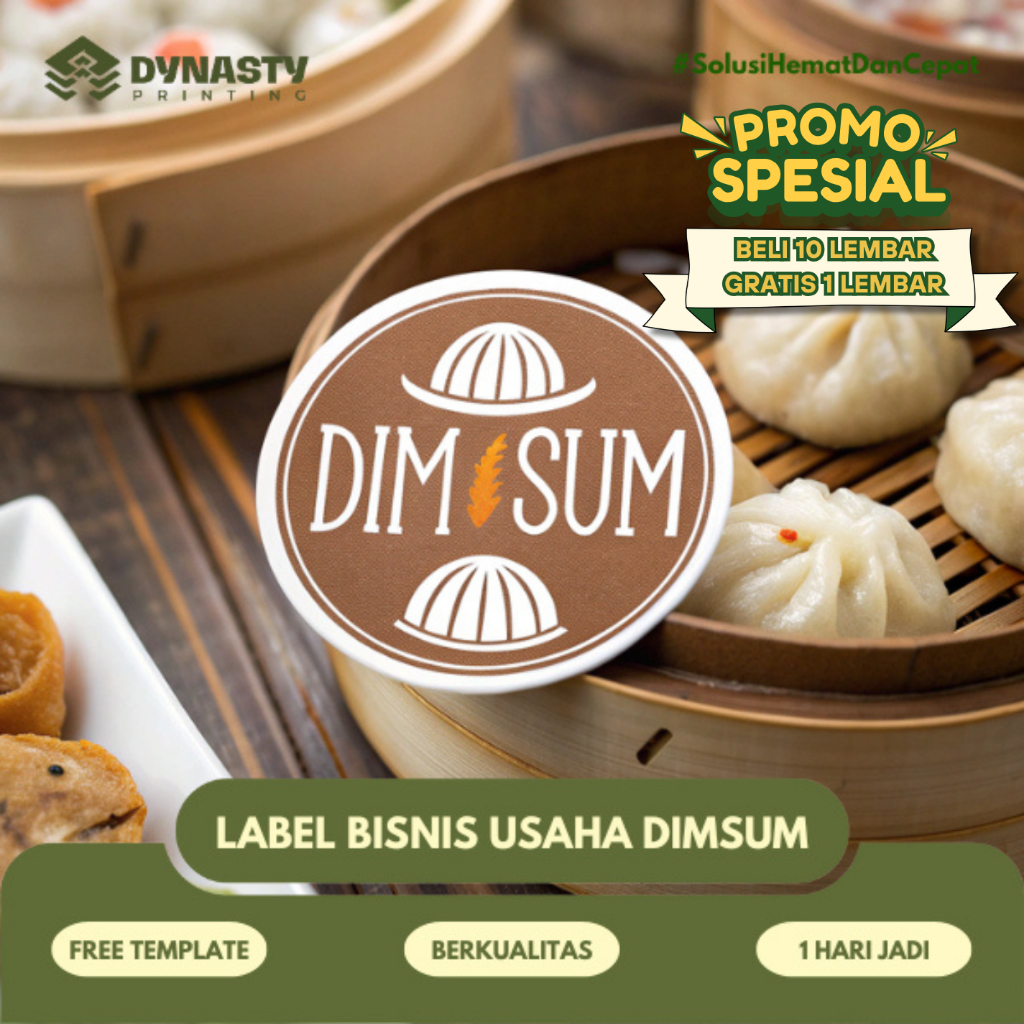 

Cetak Stiker Logo Label Usaha Dimsum Berbahan Chromo - Free Template/Desain Sendiri (Beli 10 Lembar, Bonus 1 Lembar)