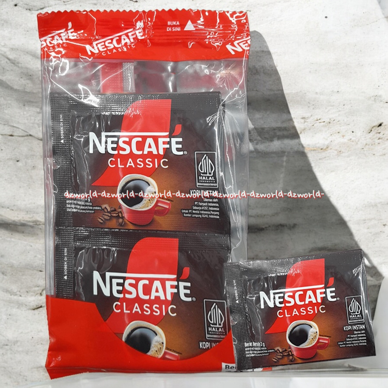 

Nescafe Classic 10sachet Kopi Tanpa Gula Nescape Klasik Kemasan Sachet Coffee Powder Saset Nes Cafe