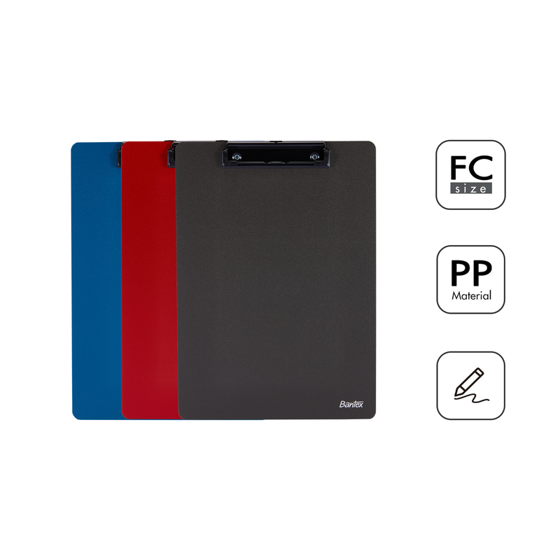 

[Stationery Home] Bantex Clipboard Folio / Papan Jalan Alas Menulis Bahan PP Warna Klasik BF7502