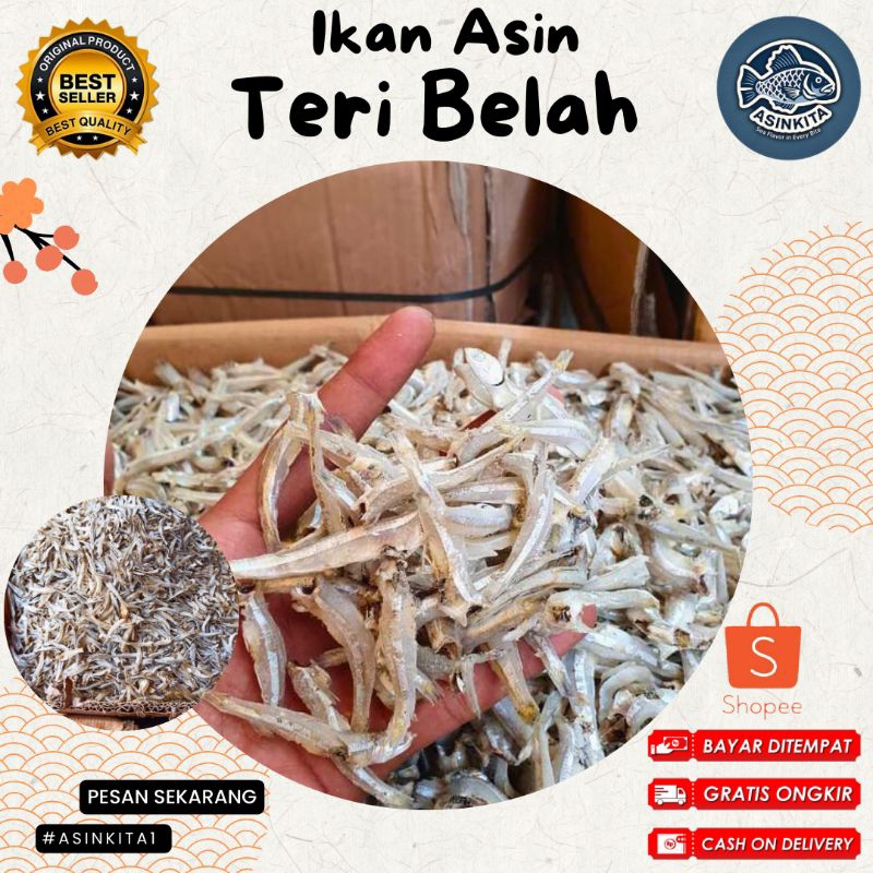 

Ikan asin teri belah/Teri Jengki Belah murah 250 gram 500 gram 1000 gram