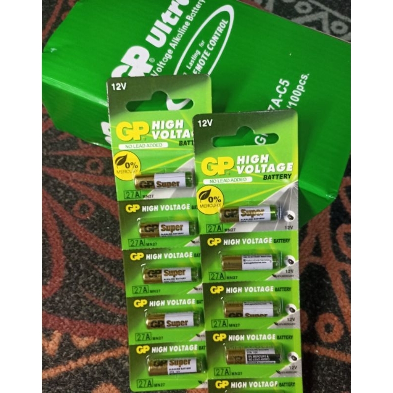 2 Pcs Baterai alkaline GP 27A u remote mobil Ayla Xenia Avanza lama Agya universal alarm