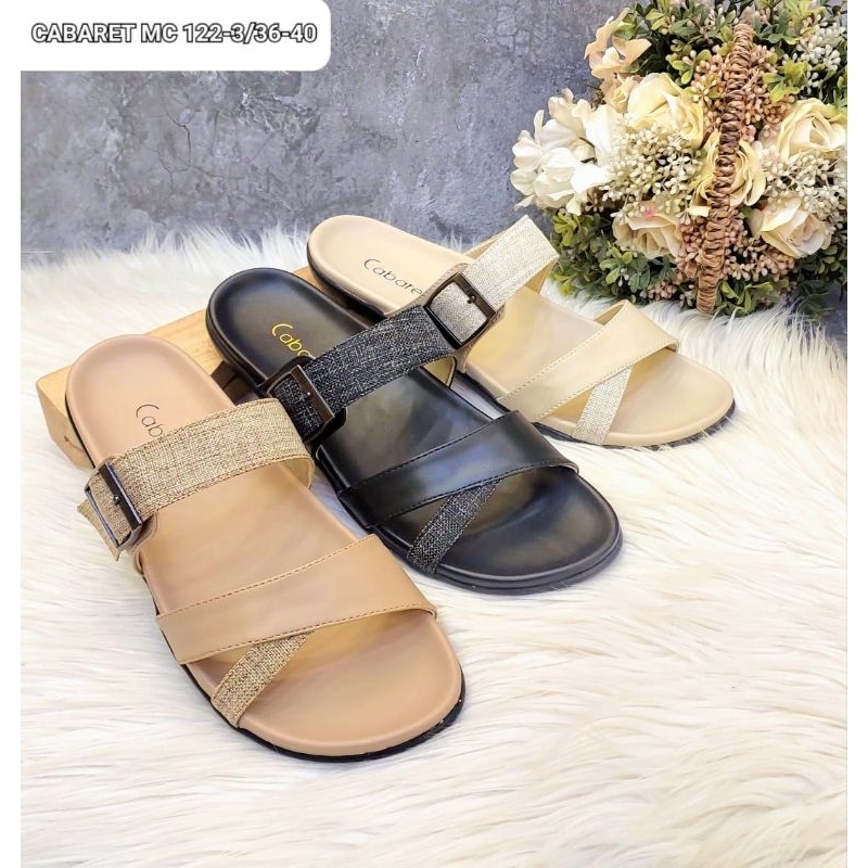 Sandal Teplek/Flat Cabaret MC 122-3 Wanita