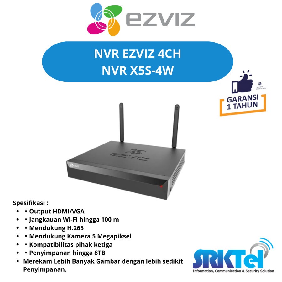 Ezviz X5S NVR 4 Channel Network Smart Home Security Recorder - NVR 4ch