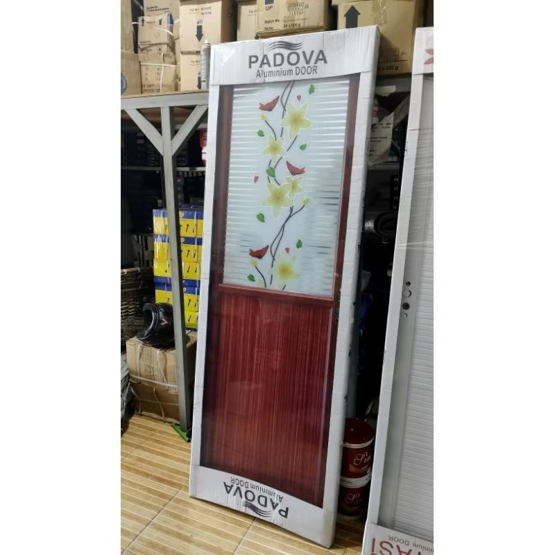Pintu Kamar Mandi Aluminium 1/2 & 3/4 Putih Dan Coklat