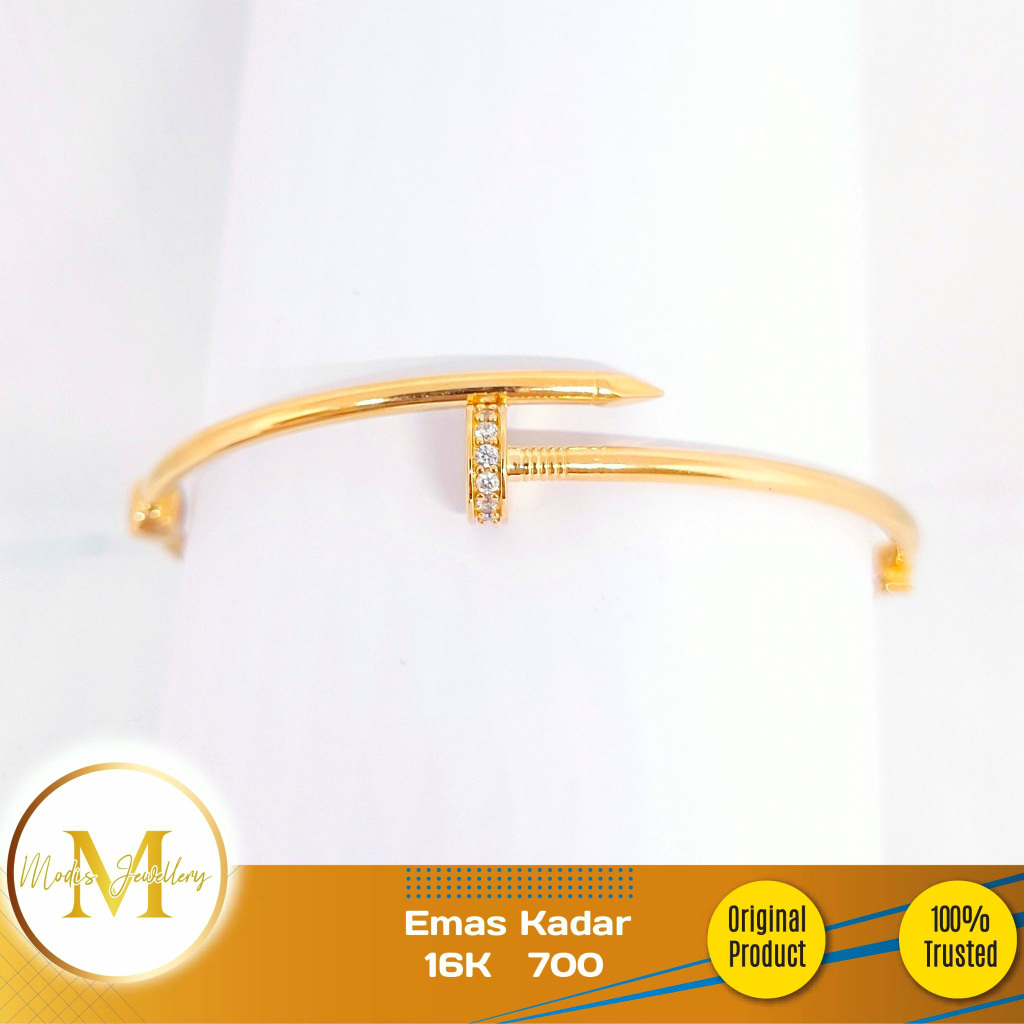 MODIS JEWELLERY - Gelang Bangle Paku Medium Kuning  - Emas 16k  700