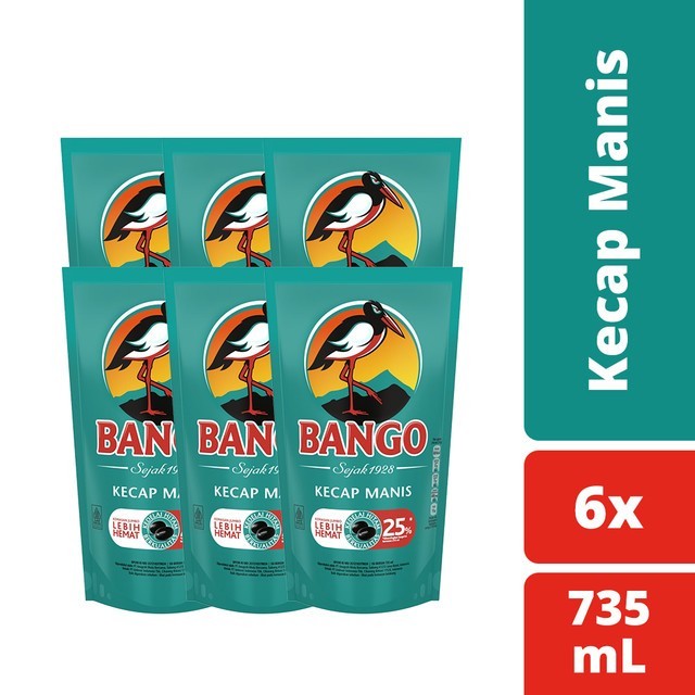 

[ 1Dus 6pcs ] Bango Kecap Manis 735ml / 1000gr Refill - Kemasan Baru