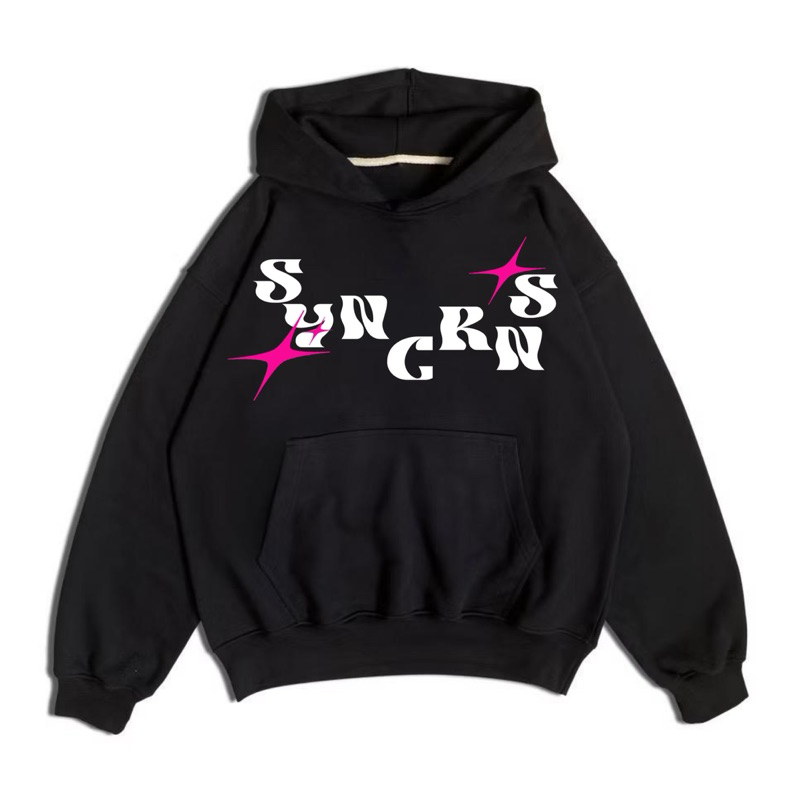 Synchronous Hoodie Boxy Oversize Black Fast HD03