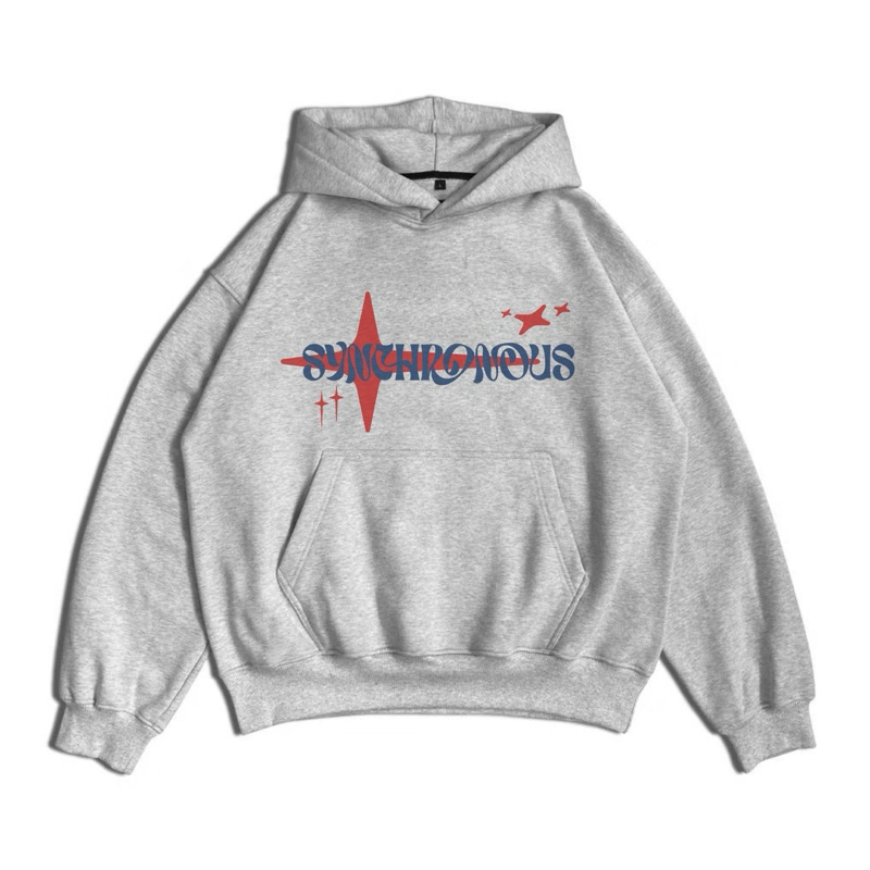 Synchronous Hoodie Boxy Oversize Grey Redist HD01