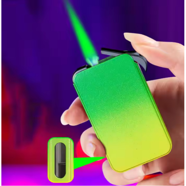 Korek Api Gas Slim Bara Jet Torch Indikator Gas Windproof Lighter Unik