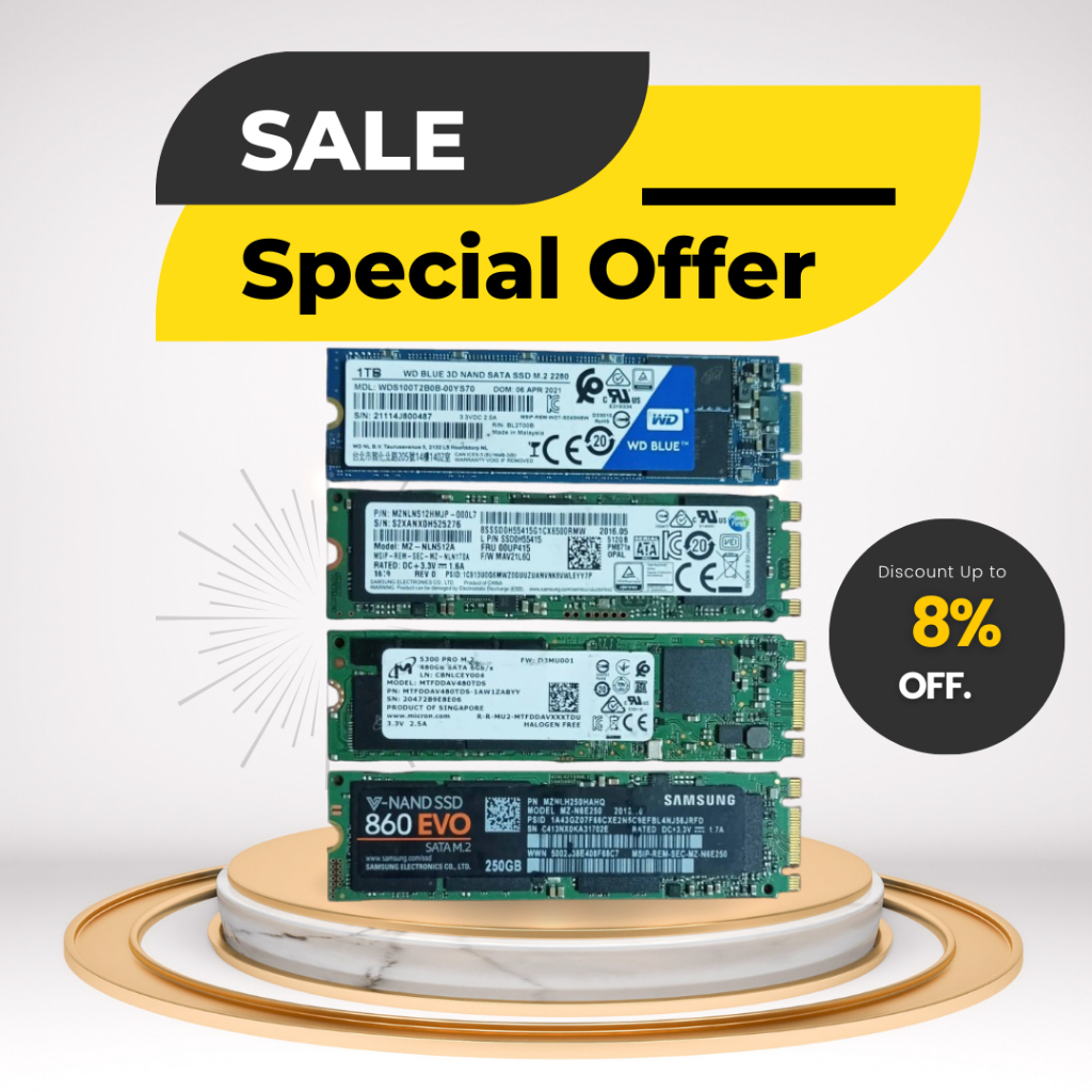 SSD M.2 sata / NVMe SSD All merk 128GB / 256GB Second Performa kesehatan Bagus