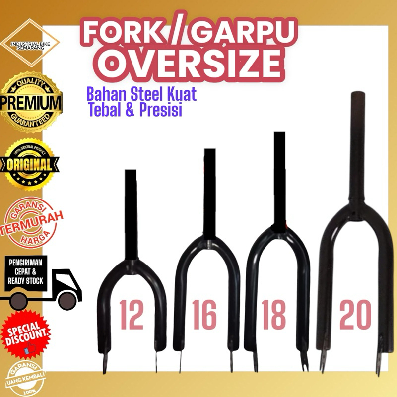 Fork Sepeda Oversize BMX MINI 28.6mm Garpu Ukuran Sepeda Anak 12 16 18 20 Pivot Depan OS Tebal Kuat