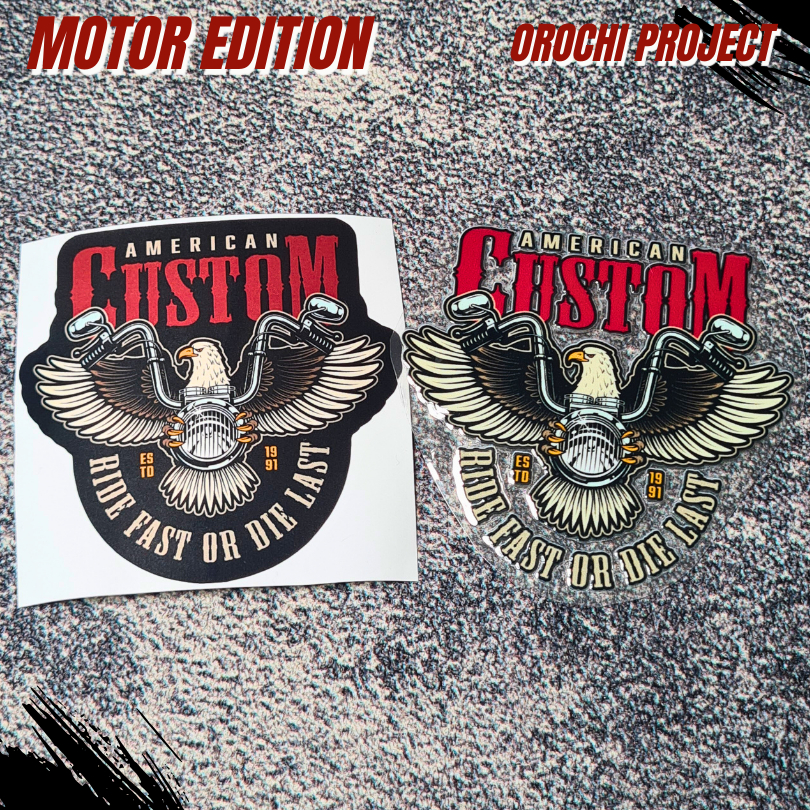 

Sticker Stiker American Custom Riding Motorcycle Special Edition DTF UV Vinyl Anti Air HP Laptop Tumbler Motor Helm