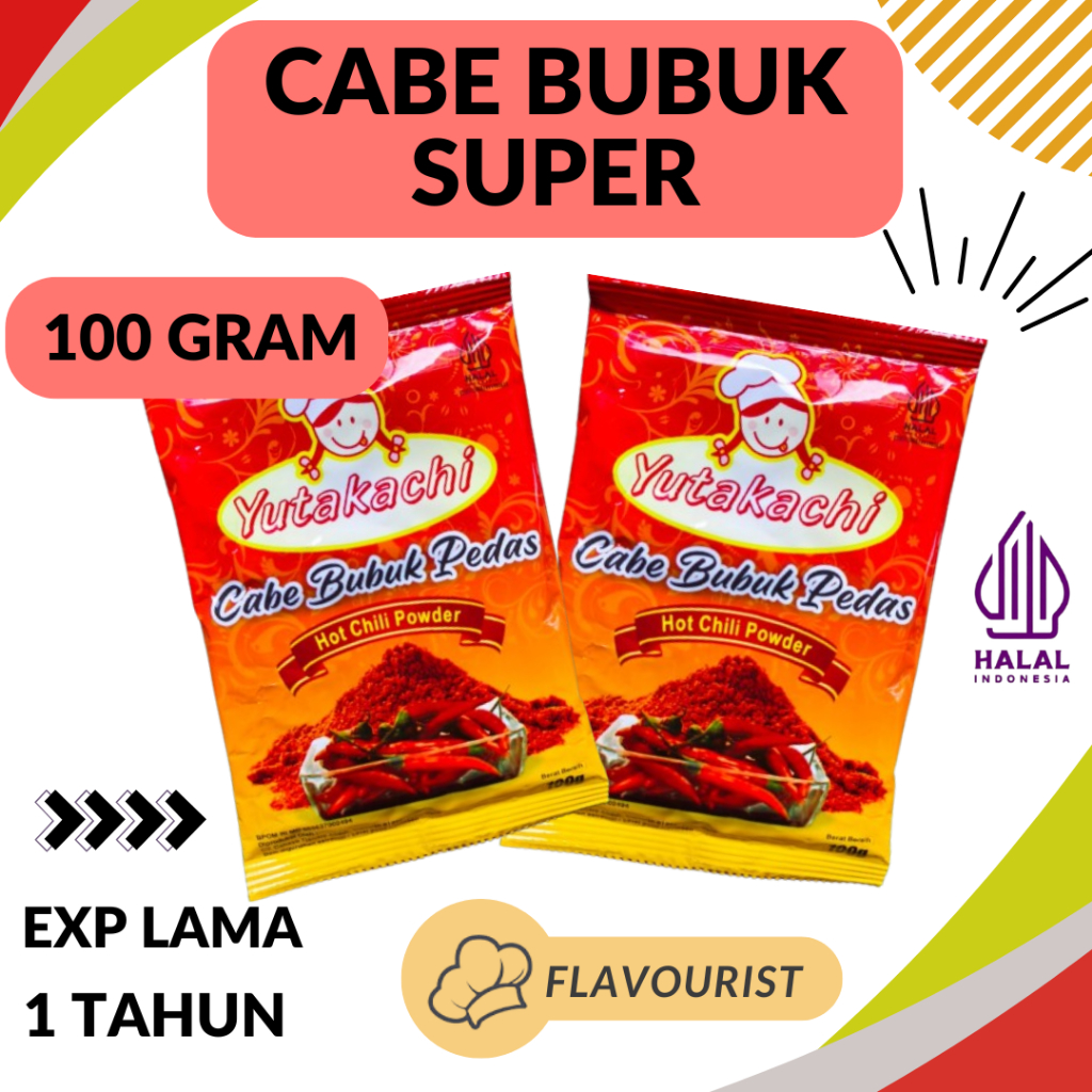 

Cabe Bubuk super Pedas Yutakachi 100 Gram/Chili Powder/Cabe Bubuk Pedas