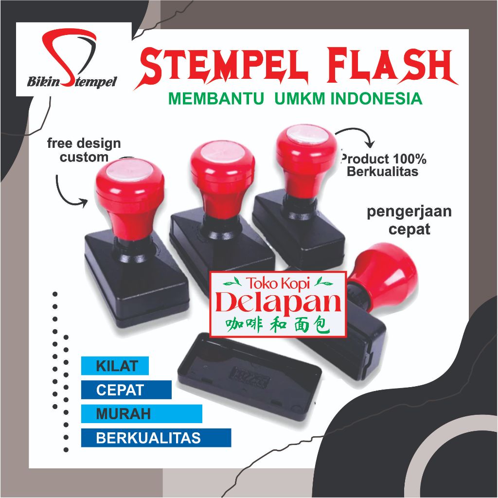 

Stempel Flash Custom, Stempel Perusahaan, nama tandatangan, stemple praktis, stampel onlineshop