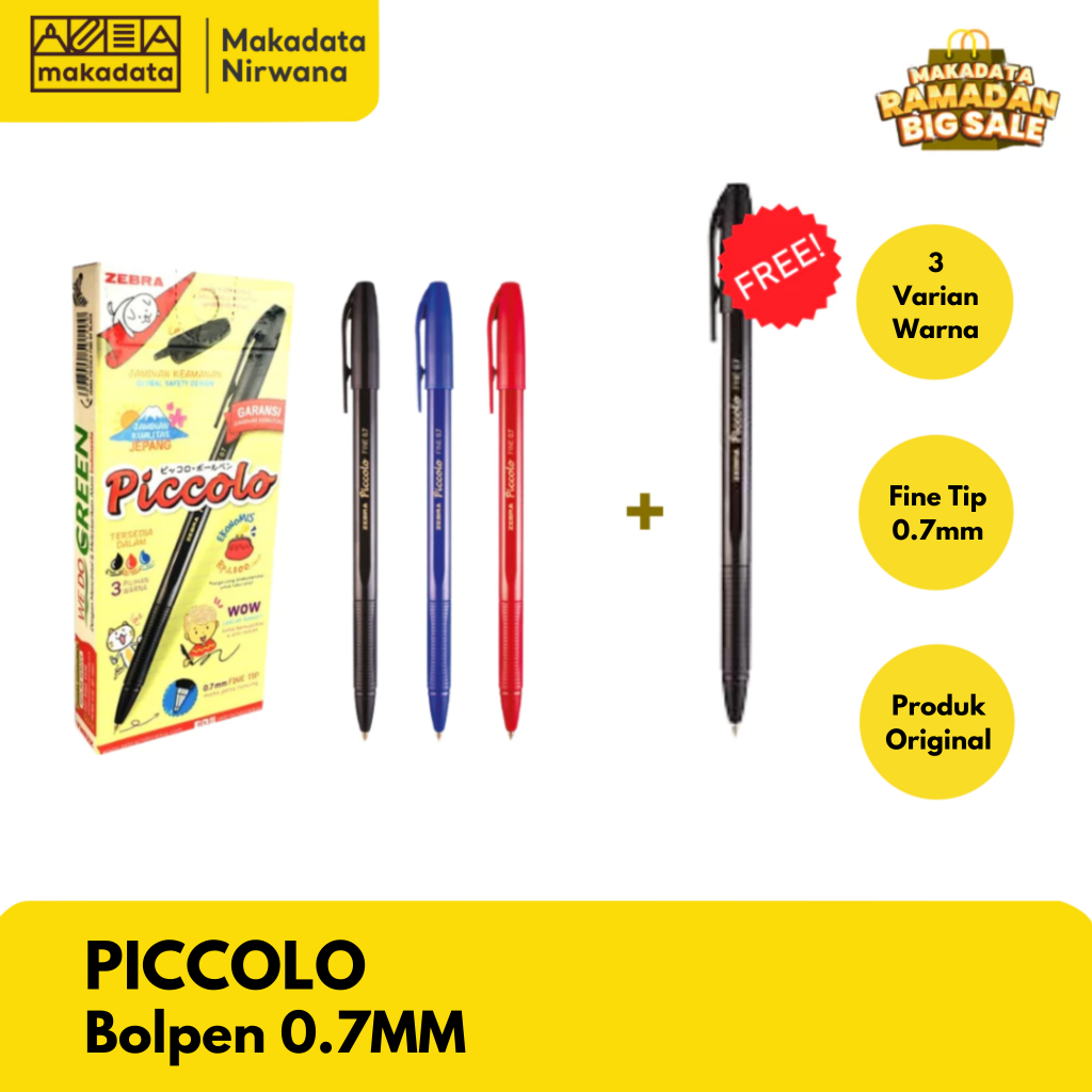 

PICCOLO BOLPEN/PULPEN/BOLPOINT 0.7 (4 PCS FREE 1)