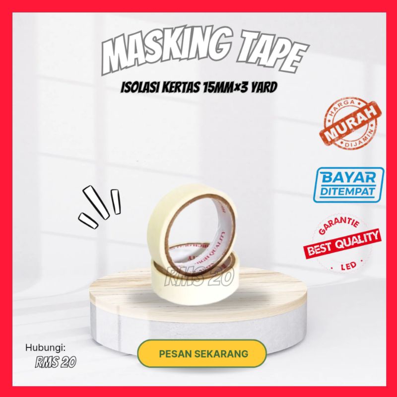 

LAKBAN KERTAS MASKING TAPE BUAT RACUN CICAK SUPER KUAT ISOLASI MASKING TAPE KECIL UKURAN 3/4