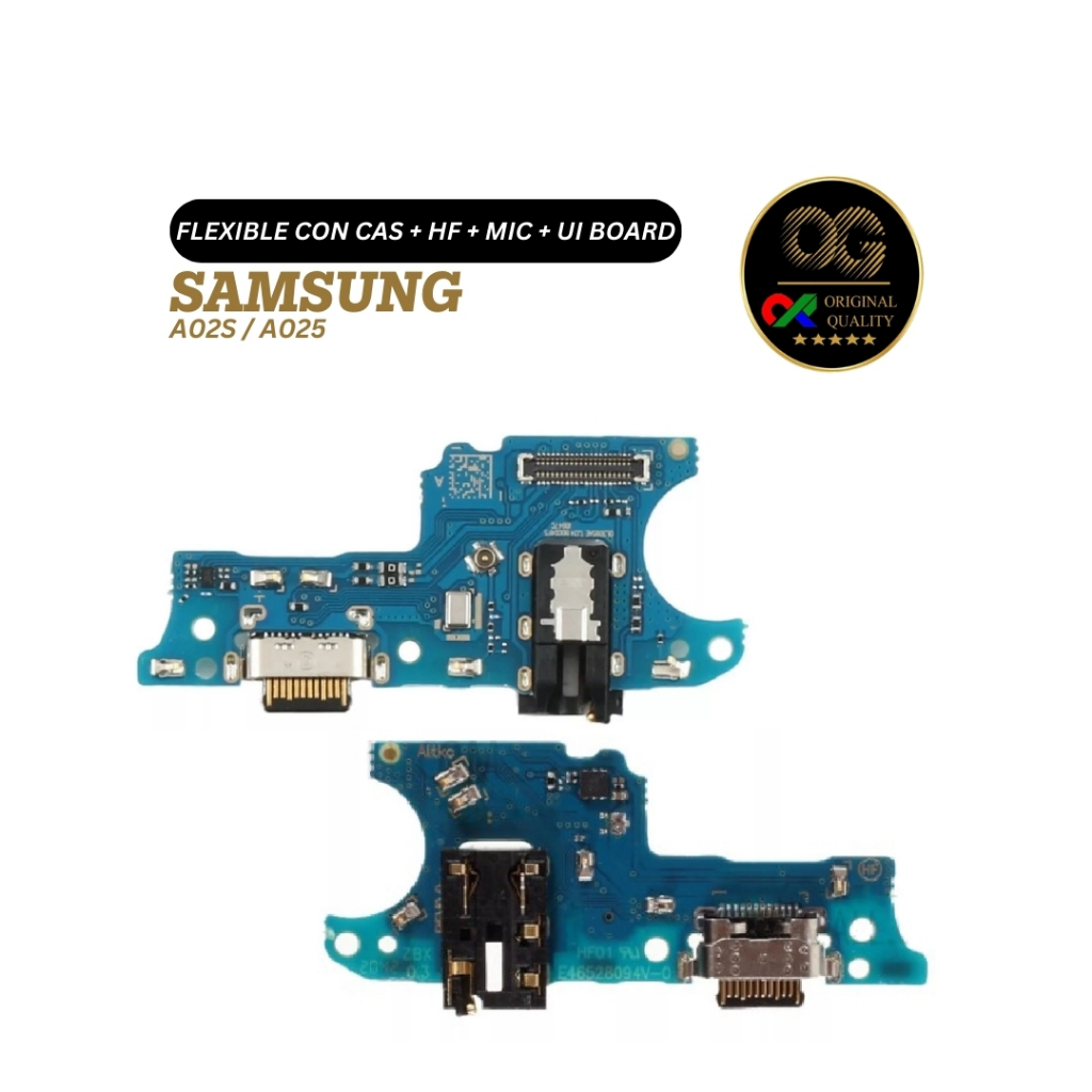 FLEXIBLE SAMSUNG A02S / A025 CONECTOR CAS + HANDSFREE + MIC + UI BOARD