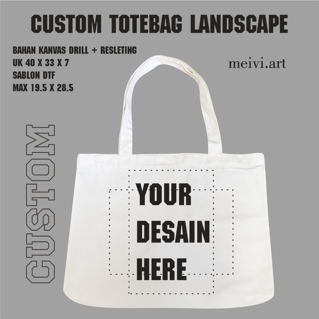 CUSTOM-TOTEBAG LANDSCAPE PUTIH